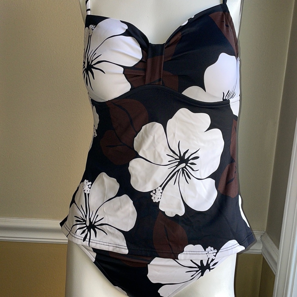 Swimsuit 2 Piece Floral Tankini and Brief GUC Size 8 - Picture 6 of 12